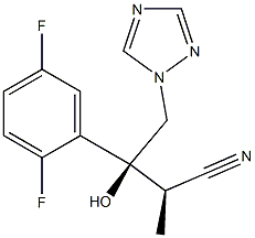 (2R,3S)-3-(2,5-difluorophenyl)-3-hydroxy-2-methyl-4-(1H-1,2,4-triazol-1-yl)butanenitrile Struktur