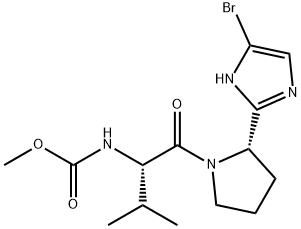 methyl(S)-1-((S)-2-(5-bromo-1H-imidazol-2-yl)pyrrolidin-1-yl)-3-methyl-1-oxobutan-2-ylcarbamate Struktur