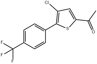 1-(4-Chloro-5-(4-(trifluoromethyl)phenyl)thiophen-2-yl)ethan-1-one Struktur