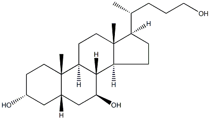 Cholic Acid Impurity (5-beta-Cholane-3-alpha-7-beta-24-Triol) Struktur