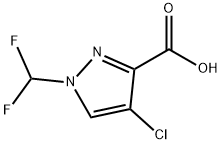 4-chloro-1-(difluoromethyl)-1H-pyrazole-3-carboxylic acid Struktur