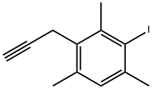 2-Iodo-1,3,5-trimethyl-4-(prop-2-yn-1-yl)benzene Struktur