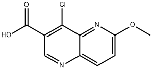 4-chloro-6-methoxy-[1,5]naphthyridine-3-carboxylic acid Struktur