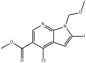 Methyl 4-chloro-2-iodo-1-(methoxymethyl)-1H-pyrrolo[2,3-b]pyridine-5-carboxylate Struktur