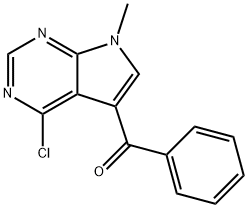 (4-Chloro-7-methyl-7H-pyrrolo[2,3-d]pyrimidin-5-yl)(phenyl)methanone Struktur