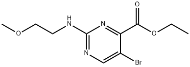 Ethyl 5-bromo-2-((2-methoxyethyl)amino)pyrimidine-4-carboxylate Struktur