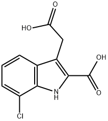 3-(Carboxymethyl)-7-chloro-1H-indole-2-carboxylic acid Struktur