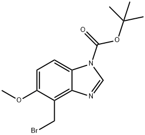 tert-Butyl 4-(bromomethyl)-5-methoxy-1H-benzo[d]imidazole-1-carboxylate Struktur