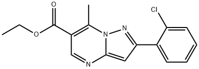 Ethyl 2-(2-chlorophenyl)-7-methylpyrazolo[1,5-a]pyrimidine-6-carboxylate Struktur