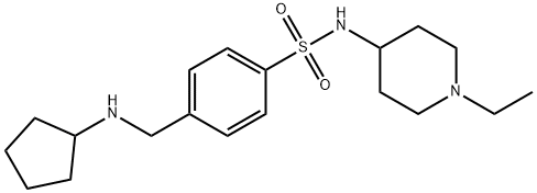 4-((Cyclopentylamino)methyl)-N-(1-ethylpiperidin-4-yl)benzenesulfonamide Struktur