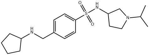 4-((Cyclopentylamino)methyl)-N-(1-isopropylpyrrolidin-3-yl)benzenesulfonamide Struktur