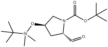 (4R)-(tert-Butyl-dimethyl-silanyloxy)-(2S)-formyl-pyrrolidine-1-carboxylic acid Struktur