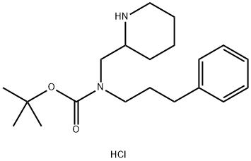 tert-Butyl (3-phenylpropyl)(piperidin-2-ylmethyl)carbamate hydrochloride Struktur