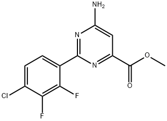 Methyl 6-amino-2-(4-chloro-2,3-difluorophenyl)pyrimidine-4-carboxylate Struktur