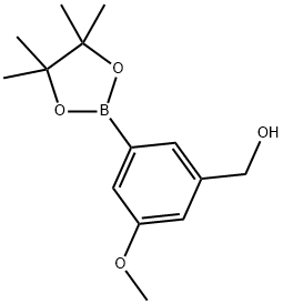 3-methoxy-5-(4,4,5,5-tetramethyl-1,3,2-dioxaborolan-2-yl)benzenemethanol Struktur