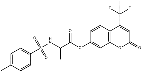 2-oxo-4-(trifluoromethyl)-2H-chromen-7-yl 2-(4-methylphenylsulfonamido)propanoate Struktur