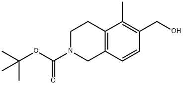 tert-butyl 6-(hydroxymethyl)-5-methyl-3,4-dihydroisoquinoline-2(1H)-carboxylate Struktur