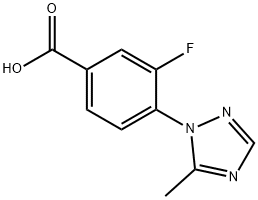 3-Fluoro-4-(5-methyl-1H-1,2,4-triazol-1-yl)benzoic acid Struktur