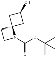 tert-butyl cis-6-hydroxy-1-azaspiro[3.3]heptane-1-carboxylate Struktur