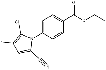 Ethyl 4-(2-chloro-5-cyano-3-methyl-1H-pyrrol-1-yl)benzoate Struktur