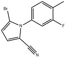 5-Bromo-1-(3-fluoro-4-methylphenyl)-1H-pyrrole-2-carbonitrile Struktur