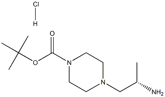 (S)-4-(2-Amino-propyl)-piperazine-1-carboxylic acid tert-butyl ester hydrochloride Struktur