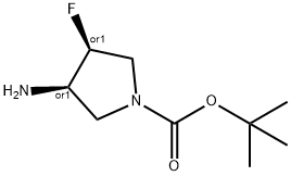 cis-1-boc-3-amino-4-fluoropyrrolidine Struktur