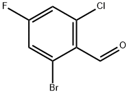 2-bromo-6-chloro-4-fluorobenzaldehyde Struktur