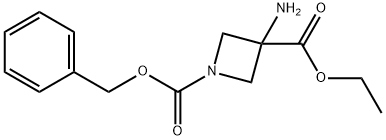 1-benzyl 3-ethyl 3-aminoazetidine-1,3-dicarboxylate Struktur