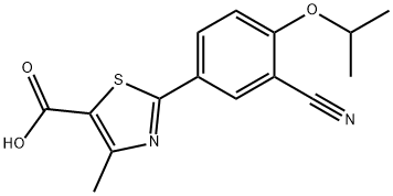 2-(3-cyano-4-isopropoxyphenyl)-4-methylthiazole-5-carboxylic acid Struktur