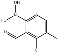 3-Chloro-2-formyl-4-methylphenylboronic acid Struktur