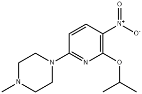 1-methyl-4-[5-nitro-6-(propan-2-yloxy)pyridin-2-yl]piperazine Struktur