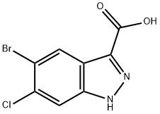 5-bromo-6-chloro-1H-Indazole-3-carboxylic acid Struktur