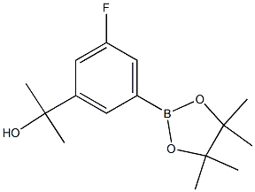 2-[3-Fluoro-5-(4,4,5,5-tetramethyl-[1,3,2]dioxaborolan-2-yl)-phenyl]-propan-2-ol Struktur