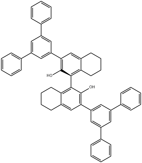 (1S)-5,5',6,6',7,7',8,8'-Octahydro-3,3'-bis([1,1':3',1''-terphenyl]-5'-yl)-[1,1'-binaphthalene]-2,2'-diol Struktur