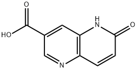 6-hydroxy-1,5-naphthyridine-3-carboxylic acid Struktur