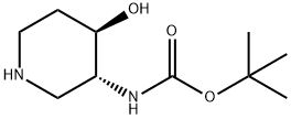 tert-butyl N-[(3R,4R)-4-hydroxypiperidin-3-yl]carbamate Struktur