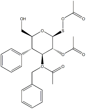 Phenyl 3-O-(phenylmethyl)-1-thio-beta-D-glucopyranoside triacetate Struktur