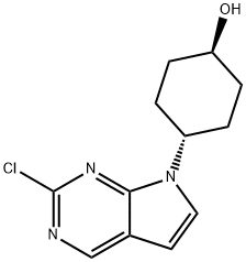 Cyclohexanol, 4-(2-chloro-7H-pyrrolo[2,3-d]pyrimidin-7-yl)-, trans- Struktur