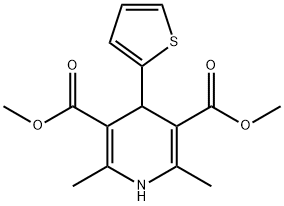 2,6-Dimethyl-4-thiophen-2-yl-1,4-dihydro-pyridine-3,5-dicarboxylic acid dimethyl ester Struktur