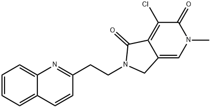 7-chloro-5-methyl-2-(2-(quinolin-2-yl)ethyl)-2,3-dihydro-1H-pyrrolo[3,4-c]pyridine-1,6(5H)-dione Struktur