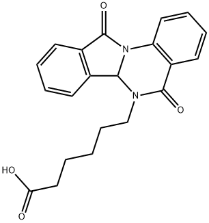 6-(5,11-dioxoisoindolo[2,1-a]quinazolin-6(5H,6aH,11H)-yl)hexanoic acid Struktur