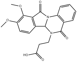 3-(9,10-dimethoxy-5,11-dioxoisoindolo[2,1-a]quinazolin-6(5H,6aH,11H)-yl)propanoic acid Struktur