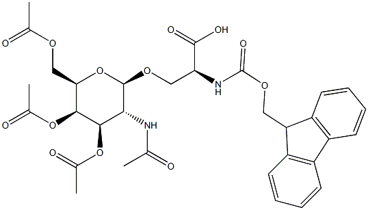 N-[(9H-Fluoren-9-ylmethoxy)carbonyl]-O-[3,4,6-tri-O-acetyl-2-(acetylamino)-2-deoxy-beta-D-galactopyranosyl]-L-serine Struktur