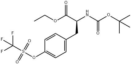 (S)-Ethyl 2-((Tert-Butoxycarbonyl)Amino)-3-(4-(((Trifluoromethyl)Sulfonyl)Oxy)Phenyl)Propanoate Struktur