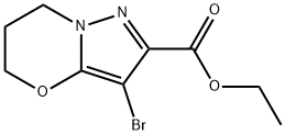 ethyl3-bromo-6,7-dihydro-5H-pyrazolo[5,1-b][1,3]oxazine-2-carboxylate Struktur