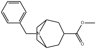 8-Azabicyclo[3.2.1]octane-3-carboxylic acid, 8-(phenylmethyl)-, methyl ester Struktur