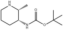 tert-butyl N-[(2R,3R)-2-methylpiperidin-3-yl]carbamate Struktur