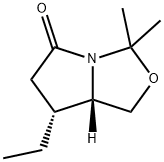 (7R,7aS)-7-ethyl-3,3-dimethyltetrahydro-3H,5H-pyrrolo[1,2-c]oxazol-5-one Struktur