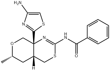 N-((4aR,6S,8aR)-8a-(4-aminothiazol-2-yl)-6-methyl-4,4a,5,6,8,8a-hexahydropyrano[3,4-d][1,3]thiazin-2-yl)benzamide Struktur